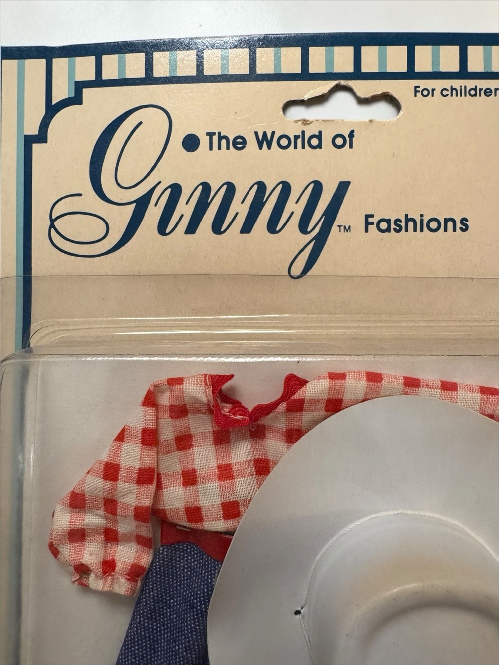 Vintage Ginny Doll Cowgirl Outfit Jeans Gingham, Cowboy Hat NWT - Picture 2 of 6